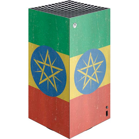 Ethiopia Flag Distressed XBox Series X Digital Edition Console Skin